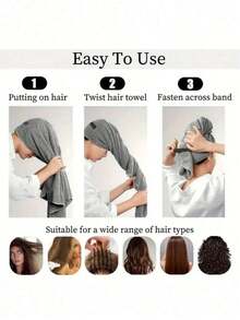 Pineapple Plaid Hair Drying Towel, Thickened Hair Wrap Towel For Women, Casual Polyester Fiber (Polyester) Solid Color Hair Turban