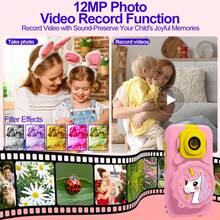 5倍放大儿童相机玩具，带闪光灯和翻转镜，儿童数码相机，配备2.8英寸触摸屏，具备显微镜、拍照、录像、闪光灯、故事功能，适合3-12岁男孩女孩，趣味礼物（蓝色、粉色、绿色） - 儿童玩具，开学礼物 - S1 - 查看 9