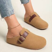 Women's Autumn And Winter New Slippers Women's Shoes All-Match Casual Half Slippers One-Step Shoes - 棕色 - 查看 2