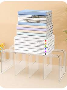 1/2/4件装透明极简收纳架，亚克力材质，多功能隔层收纳架，易于擦拭清洁，适用于衣柜/壁橱、手提包/衣物/鞋子收纳，加厚极简桌面文件收纳架，办公用品收纳架/书挡/书架