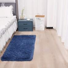Modern Indoor Soft And Lightweight Carpet, Suitable For Living Rooms, Bedrooms, Dormitories, Blue Polyester Tufted Carpet, Corridor Carpet, Home Decoration Plush Plush Carpet, Camel Comfortable Thin Plush Carpet - 寶藍色 - 查看 14