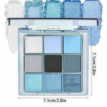 K'APEINE 9-Color Blue Eyeshadow Palette, Pearl & Matte Ocean Tones Eyeshadow Set, High-Pigment Pearlescent Eye Makeup, Suitable For Party And Daily Makeup, Long-Lasting Waterproof Eye Cosmetics Set - Blue - View 7