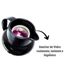 Mini Garrafa Térmica 300ml Durável Chá Café Água Leite - Preto - Visão 3
