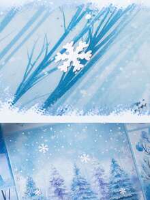 10Pcs Retro Large Size PET Waterproof Winter Snow Theme Stickers Simulated Relief Snowflakes Decoration Adhesive DIY Scrapbooking Diary Album Junk Journaling Stationery Scrapbook Supplies - Multicolor - View 10