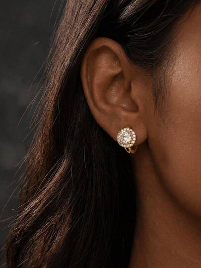 1 Pair 925 Sterling Silver Micro Zirconia Earrings, Women's Jewelry, Exquisite Creative Earrings, Elegant Jewelry Gift, Suitable For Girls To Wear Daily, Dates, Parties And Other Occasions