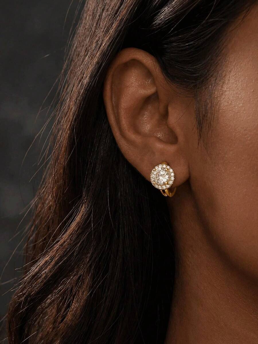 1 Đôi bông tai bạc 925 đính đá Zirconia siêu nhỏ, trang sức nữ, bông tai tinh tế, sáng tạo, quà tặng trang sức thanh lịch, phù hợp cho các bạn gái đeo hàng ngày, hẹn hò, dự tiệc và các dịp khác.