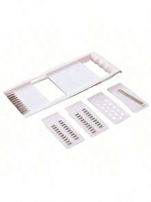 Vegetable Chopper, Multifunctional Fruit Slicer, Handle Food Grinder, Vegetable Slicer, Cutter, Onion Chopper With Multiple Interchangeable Blades, Household Shredded Potatoes, Kitchen Utensils, Kitchen Tool - White - View 6