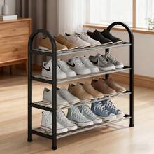 4-Tier Shoe Rack Organizer For Wardrobes, Stainless Steel, Shoe Rack For Front Entryways And Hallways, Floor Shoe Rack Cabinet Is Easy To Install And Saves Space, Freestanding Shoe Rack - Black 4 Layers - View 10