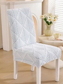 1/4/6件套树枝提花椅套，现代抓绒面料，质感自然，高弹易护理，适用于多种场合 - 淺藍色 - 查看 4