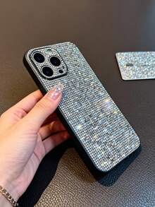 1 chiếc + Tương thích với iPhone 17/16 Pro Max/15 Plus/14 Pro, Tương thích với ốp lưng điện thoại + Sang trọng và lộng lẫy + Đính kim cương toàn bộ + Ốp bảo vệ điện thoại + Phong cách thời thượng + Đính kim cương toàn diện + Chống rơi vỡ toàn diện + Lỗ khoét chính xác - Nhiều màu - Xem 4