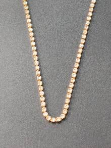 1件时尚银色水钻网球链项链，优雅钻石链项链，适合女性佩戴 - 彩色 - 查看 7