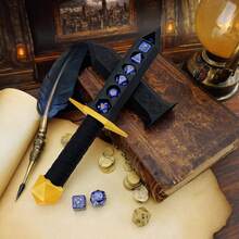 Prop Large Sword With Standard Dice Storage Function, Suitable For TPRG Fans Aged 14+ And Tabletop RPG Dice Holder & Accessory - Black - View 4