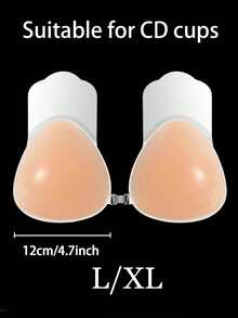 1 Pair Of Silicone Invisible Strapless Bras With Self-Adhesive Backless Push-Up Cups - 彩色 - 查看 8