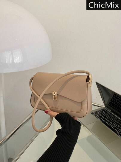 Metal Lock Flap Square Bag