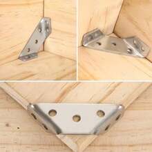 XGTSoporte De Esquina De Acero Inoxidable 30 Mensulas Para Repisa Triangular Incluye Tornillos Destornilladores - Plateado - Ver 4