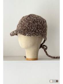 优雅奢华针织棒球帽，复古时尚保暖针织报童帽，适合秋冬季女士佩戴 - 彩色 - 查看 12