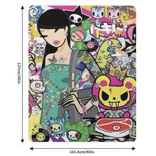 Japanese Style Tokidokis Blanket,Anime Fan Gift,Anime Fantastic Print Flannel Blankets For Beds Sofas Warm Bed Soft Blanket,All Season - Đỏ và trắng - Xem 8