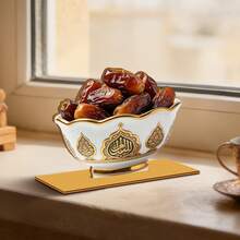 斋月主题温馨家居装饰 | 手工木制桌面摆件 | 新月星形节日礼物 | 斋月主题餐厅装饰 - 白色 - 查看 6