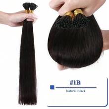 Straight I Tip Hair Extensions Natural Real Human Fusion Hair Extensions Set Keratin Capsule Brown Blonde Color 30g/Pack - SNatural - View 12