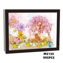 DIY Flower Building Blocks Photo Frame Decor, Handmade Rose Bouquet Puzzle, Healing Office Decoration, Girlfriend Gift, Christmas, Birthday, Holiday, New Year, Mother's Day Gift - Multicolor - View 12