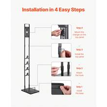 Vacuum Stand, Compatible With V6 V7 V8 V10 V11 V15, Stable Vacuum Stand Holder With 4 Hooks For DC30 DC31 DC34 DC35 DC58 DC59 DC62 D74 Cordless Upright Vacuum Cleaners & Accessories - with 4 Hooks - 查看 5