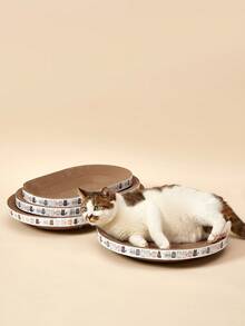 PETSIN 2-i-1 kattskrapbräda och säng, skyddar soffan från kattrepor, stor oval form Valphåll valphåll kattleksaker Kattskrapstolpe