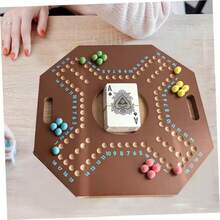 1套木制阿拉伯扑克棋盘游戏 - 多人竞技策略游戏，包含1-76数字棋盘、彩色筹码和扑克牌 - 新年家庭娱乐游戏，传统设计，材质优良，设计便捷，易于上手，玩法新颖，适合14岁以上玩家，企业团队建设游戏，多人桌面游戏，社交互动游戏，桌面棋盘游戏，老年人游戏，户外旅行游戏，露营游戏，豪华派对游戏，适合作为节日礼物送给家人和同事。 - 紅木色 - 查看 2