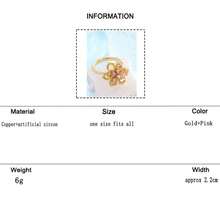 KMT 1pc Copper Zirconia 5-Petal Flower Rotatable Anti-Stress Luxury Fashion Open Ring Gift Box For Women Valentines - Flower Style - View 14
