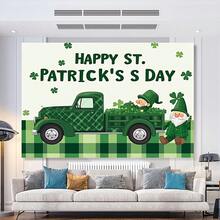 1pc 2D Flat Printed St. Patrick's Day Decor Spring Leprechaun Backdrop, Suitable For Indoor Celebration, Easy To Hang, Creates Dynamic Photo Opportunities For Birthday Parties Or Family Gatherings
