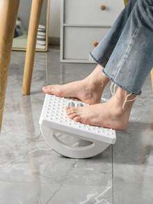 1pc Plastic Ergonomic Footrest With Rollers, Non-Slip, For Office Or Home Use