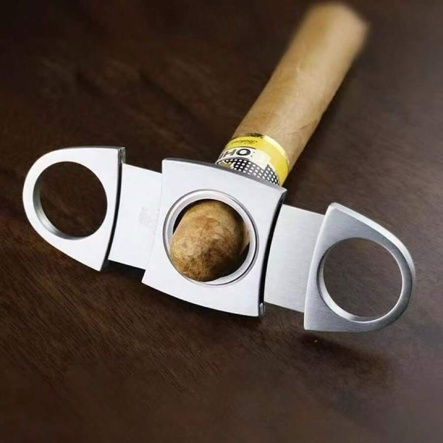 High Quality Stainless Steel Cigar Cutter - Sharp Double Blades Rounded Head Cutter, Suitable For Daily Use And Cleaning - Primary Color - View 1