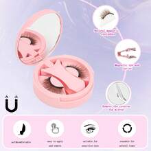 1 Pair Reusable Brown Magnetic Eyelashes With Applicator, No Glue Needed, Natural Look, Easy To Wear And Remove - Natural Lashes - View 5