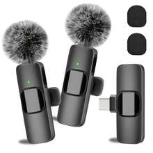 Wireless Lavalier Microphone With Type-C Interface, Plug And Play, 2.4G Ultra-Low Latency, Built-In Noise Cancellation Chip, Suitable For Video Recording, Interviews, Podcasts, Vlogs On Smartphones And IPads - Black - View 3