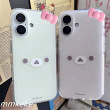2026 Hot,Japan Korean INS Style Cute And Relaxed Bear Phone Case For  16 15 14 13 12 11 Pro Max XR XS 7 8 Plus MINI Y2K Lucky Cover.Christmas Accessories.An Excellent Gift For Friends  17 Pro Max Case Christmas Phone Case Case For  17 Pro Max Gifts For Women - Hồng - Xem 6