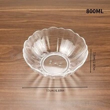 Acrylic Lotus Bowl, Transparent & Shatterproof, Commercial Use In Restaurant, Mixing Bowl For Salad, Multi-Purpose Household - Clear - View 6