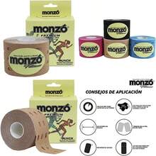MONZÓ | Cinta Kinesiológica | Cinta Kinesio | Cintas Kinesiologicas con agujeros | Vendas Autoadhesivas | Cinta para Tape |Vendaje Adhesivo | Fisioterapia | Kinesiology Tape | Rollo de 5 metros x 5 cm | Versión |(Beige) - Multicolor - Ver 1