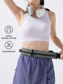 CAMEL CROWN Bolsa de cintura deportiva unisex, bolsa para teléfono para correr, cinturón invisible multifuncional y ultradelgado - Gris - Ver 7