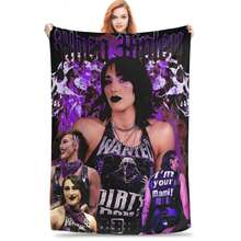 Rhea Ripley -Inspired Wrestling-Themed Plush Blanket - Purple & Black Signature Logo & Name Design, All-Season Soft Bedspread For S &, Machine Washable Gift For Fans, Travel & Use (Officially Like)-280gsm - Nhiều màu5 - Xem 11