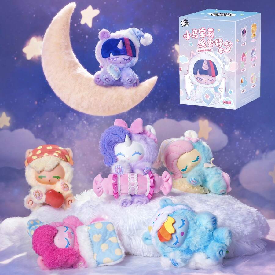 Hasbro 盲盒系列毛绒公仔，随机设计，可爱粉色小马/暮光闪闪/柔柔/云宝黛西/苹果丽丽/小马宝莉（随机款式）毛绒玩具，创意收藏玩具，节日圣诞节生日礼物 - 1 Pcs Random Style - 查看 1