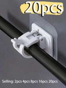 8/4/2pcs Self-Adhesive Curtain Rod Brackets, Curtain Rod Hooks, Adjustable Curtain Rod Hooks, Bathroom Curtain Rods, Wall-Mounted Hooks, Heavy Duty Kitchen And Bathroom Door Adhesive Hooks, Suitable For Home, Living Room, Bedroom, Kitchen, Bathroom, Hotel Curtain Hooks - Multicolor - View 2