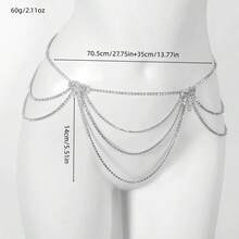 性感蝴蝶结比基尼上衣配身体链，适合海滩度假