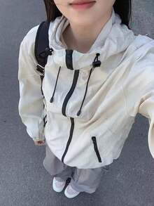 Women Lightweight Jackets - Beige - View 2
