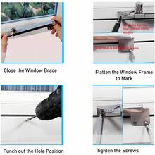 XISH Soporte de Viento para Ventana Abatible Bisagra de Aleación de Aluminio con Tornillos Incluidos Pivote Deslizante Ajustable para Mayor Estabilidad y  en Ventanas - tipo 04 - Ver 3