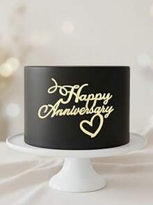 3pcs Birthday Cake Decorative Acrylic Topper Picks, Happy Birthday Gold Glitter Cake Decor, Modern Letter Shape, Creative Baking Supplies, Party Decorations - A - View 7