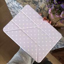 六色波点亚克力iPad保护壳，适用于iPad第11代、iPad Pro 2025、iPad Air 7/6、第10代、11英寸，可爱设计，带笔槽，可折叠，简约韩式风格 - 彩色 - 查看 18