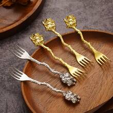 4件套可爱考拉树枝造型甜点叉，创意动物主题水果签，趣味沙拉叉，独特开胃菜签，节日礼品餐具，儿童派对用品