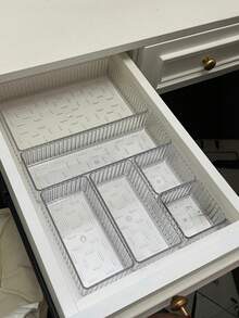 Bộ 8 hộp đựng đồ trang điểm bằng acrylic, nhiều kích cỡ khác nhau, phù hợp để đựng mỹ phẩm, đồ dùng chăm sóc da, văn phòng phẩm, phụ kiện bàn làm việc, thiết kế nhỏ gọn, khay đựng trang sức, hộp đựng đồ dùng trên bàn, trang trí phòng, trang trí nhà cửa. - trong suốt - Xem 1