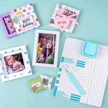 三合一打孔板，适用于制作礼品盒、DIY 3D相框（2英寸、3英寸、4英寸和5英寸尺寸），配有压痕笔，可用于定制信封、生日派对礼品盒和DIY项目。 - 彩色 - 查看 4