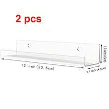 8pcs Transparent Acrylic Wall Mount LP Record Display Rack, Acrylic Black Vinyl Record Holder With Installation Hardware, Nail Polish Storage Organizer, Showcase Your Favorite LP Records - Transparent - View 27