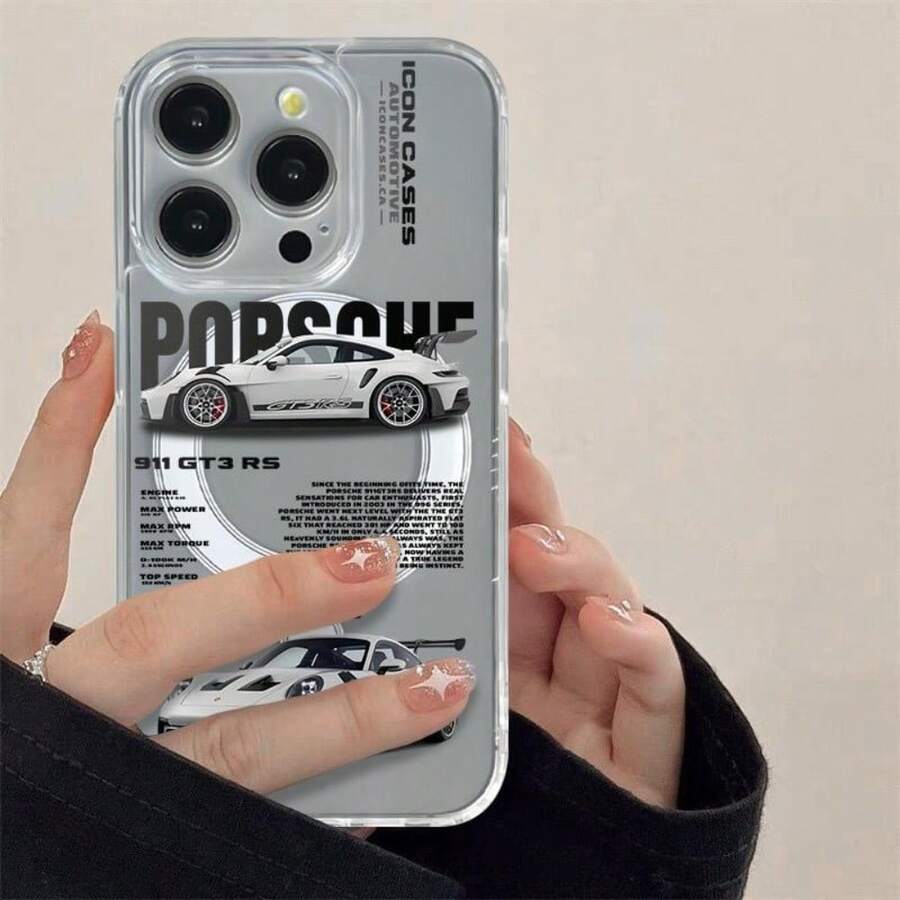 Coche deportivo Las carreras RS Funda Magnética Transparente para for 11, 11PRO, 11PROMAX,12, 12MINI, 12PRO, 12PROMAX,13, 13MINI, 13PRO, 13PROMAX,14, 14PLUS, 14PRO, 14PROMAX,15, 15PLUS, 15PRO, 15PROMAX,16, 16E, 16PLUS, 16PRO, 16PROMAX, X,XS, XR, XSMAX - transparente - Ver 1